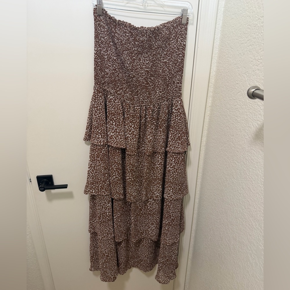 Brown Tiered Maxi Dress